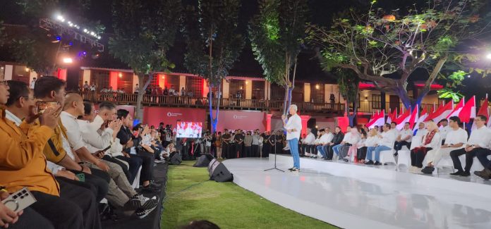 Deklarasi pasangan Ganjar-Mahfud di Ancol, Jakarta Utara, Rabu (18/10) malam. Foto/BRS.