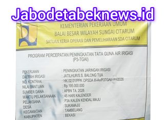 Ketua P3A Kalen Kendal Maju, Diapresiasi atas Realisasi Pembangunan Peningkatan Irigasi di Desa Sukamaju Kec.Tamelang Kab.Bekasi